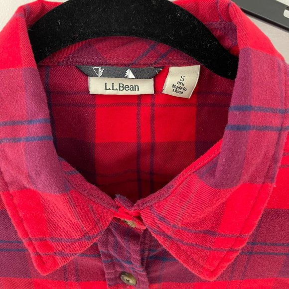 L.L. Bean Whisper Lodge Red Flannel Tunic Plaid Womens Regular Size Small - Picture 3 of 4
